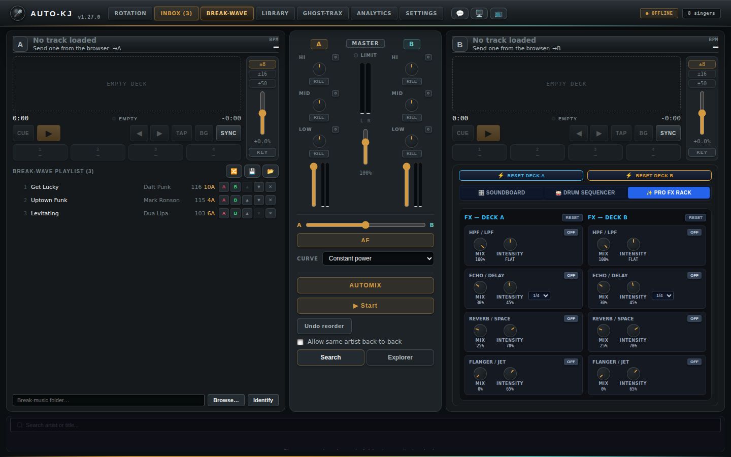 Pro FX Rack: per-deck effects