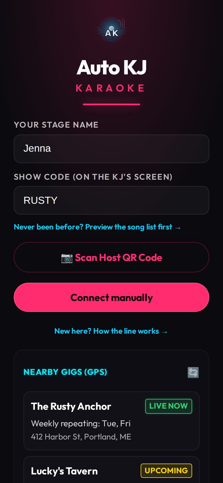 Find / join a show
