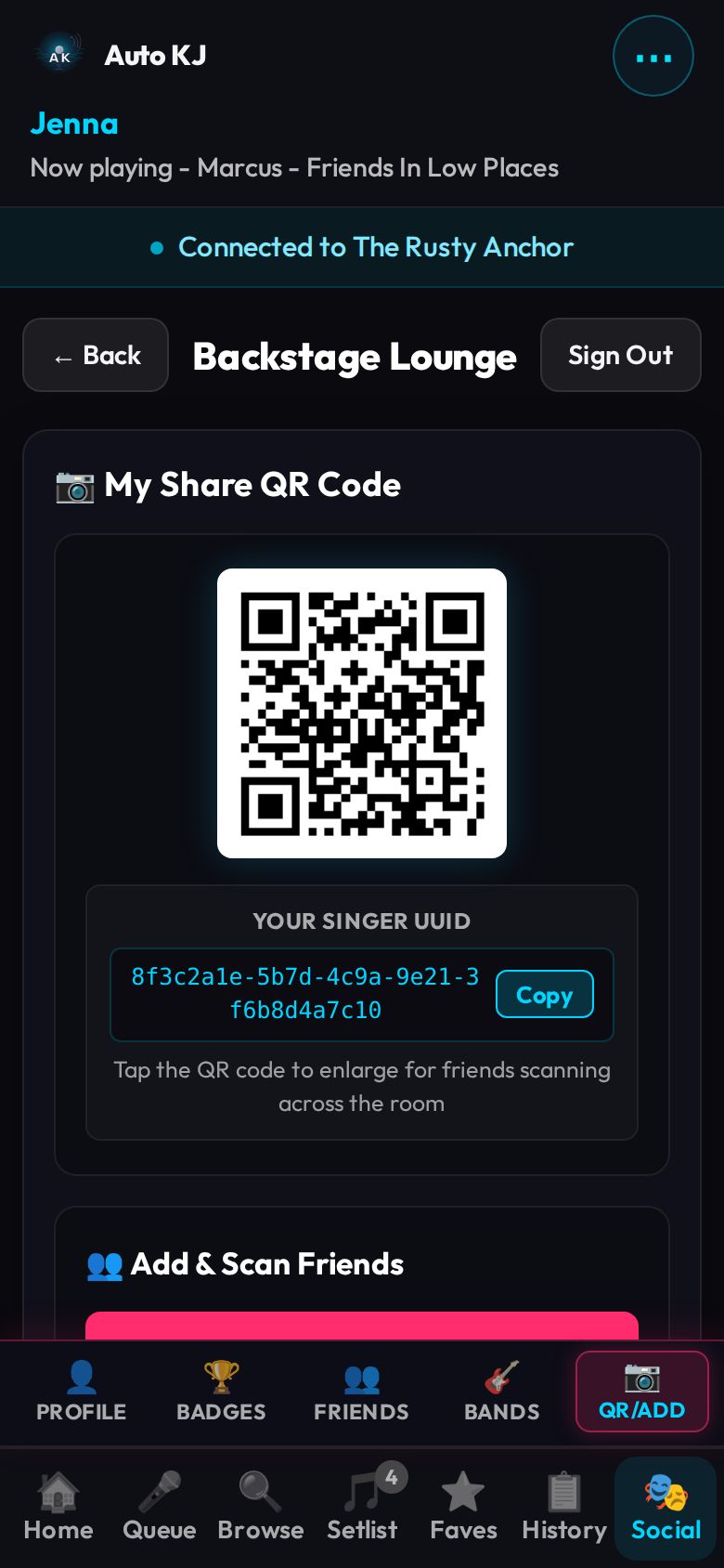Social Β· QR / Add